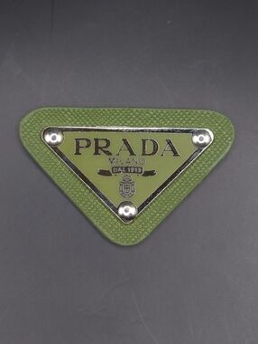 Moss Green Prada Triangle Patch/Croc Charm